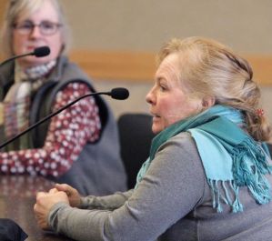 Bonnie Martinell testifying before the Board of Oil and Gas. Billings Gazette photo